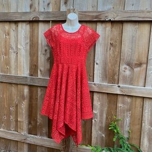 Anthropologie Maeve Sz 6 Lace dress orange coral